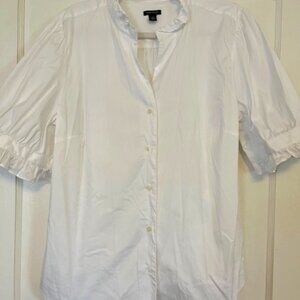 Ann Taylor White Short Sleeve Button Down